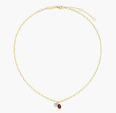 14KYG Plated January Birthstone Necklace w/ Lab Diamond - 18"